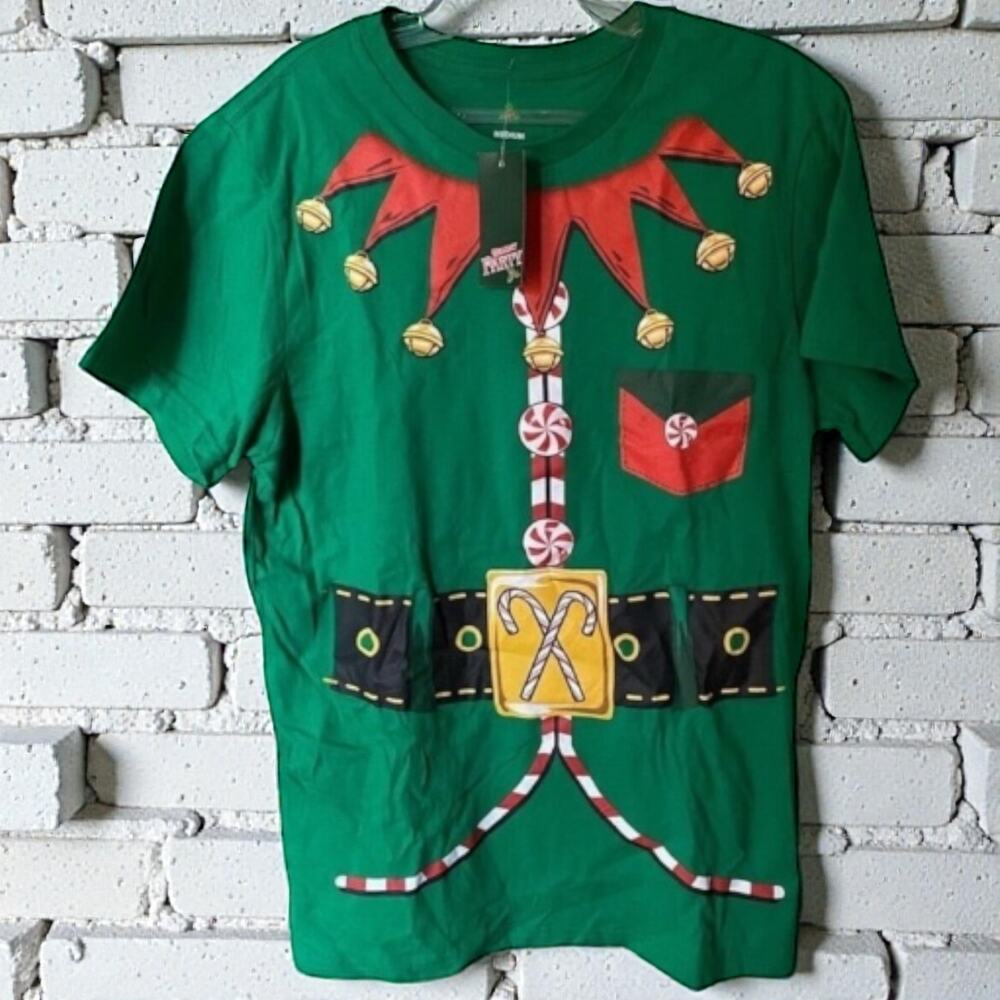 Men's ELF CHRISTMAS T-SHIRT Medium Holiday Party New With Tags